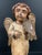Wood Vintage Hand Carved Wooden Standing Angel Paying Violin Instrument Sculpture For Sale - Image 7 of 10
