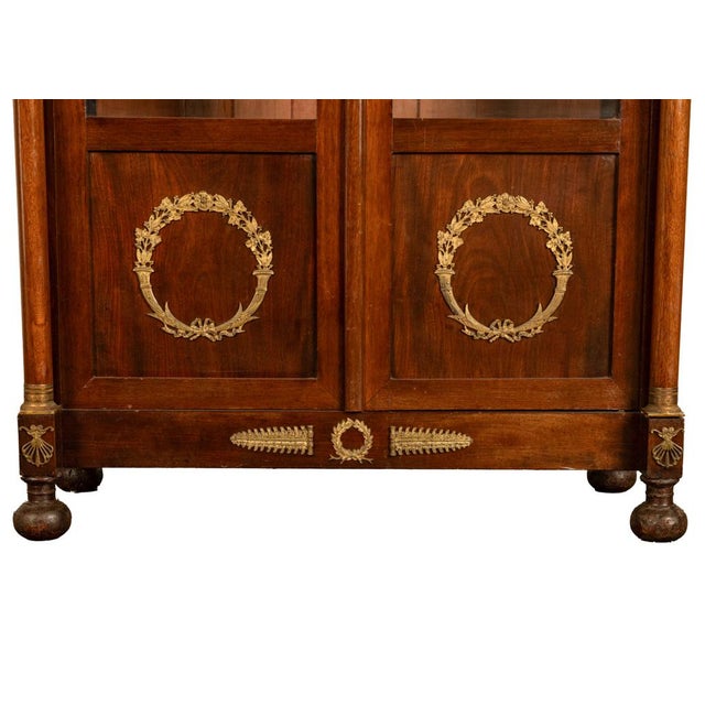 Antique French Empire Mahogany Ormolu Bookcase Bibliotheque Display Cabinet 1810 For Sale - Image 16 of 16
