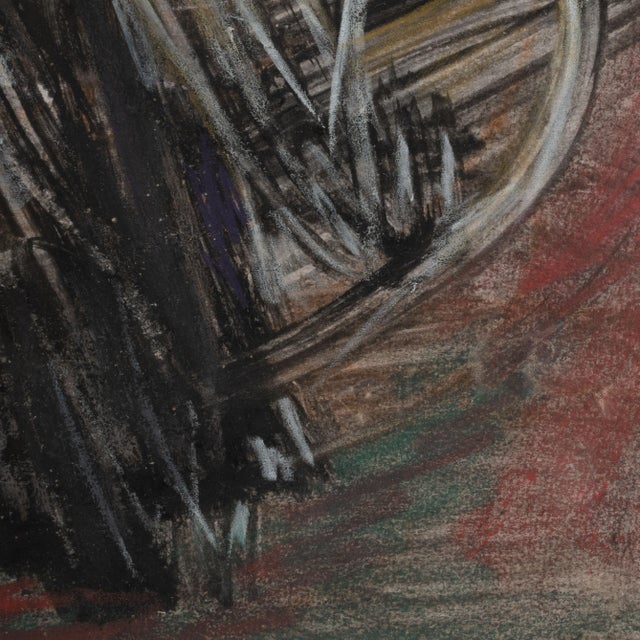 French Mid 20th Century France Burnt Orange Wood Painting For Sale - Image 3 of 16