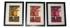 Original Vintage Abstract Woodblocks, Set of 3