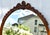 Satinwood Oval Wall Mirror Carved French Flower Basket Crest Decorative Frame For Sale - Image 12 of 15