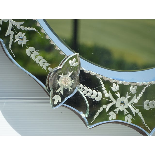 Vintage Venetian Oval Mirror with Pediment, 1950s For Sale - Image 6 of 18