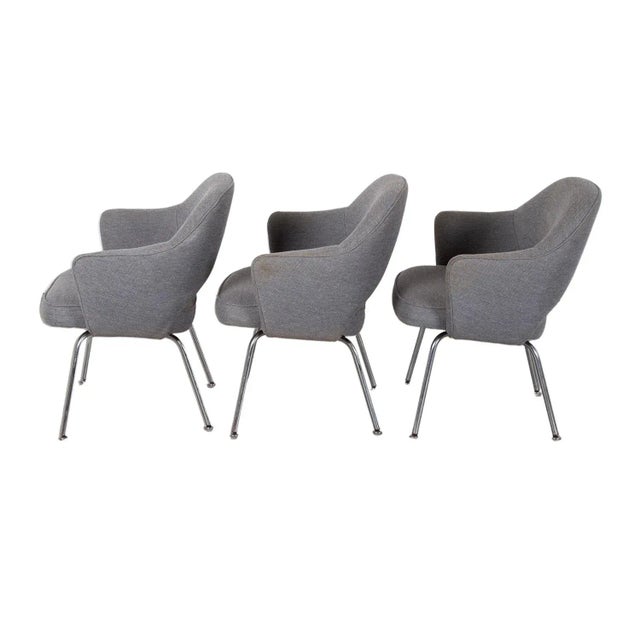 Mid-Century Modern 1970s Knoll Eero Saarinen Style Executive Armchairs - Set of 6 For Sale - Image 3 of 8