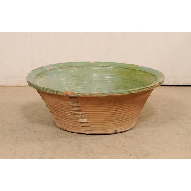 Antique Spanish Green Terracotta Bowl For Sale - Image 4 of 11