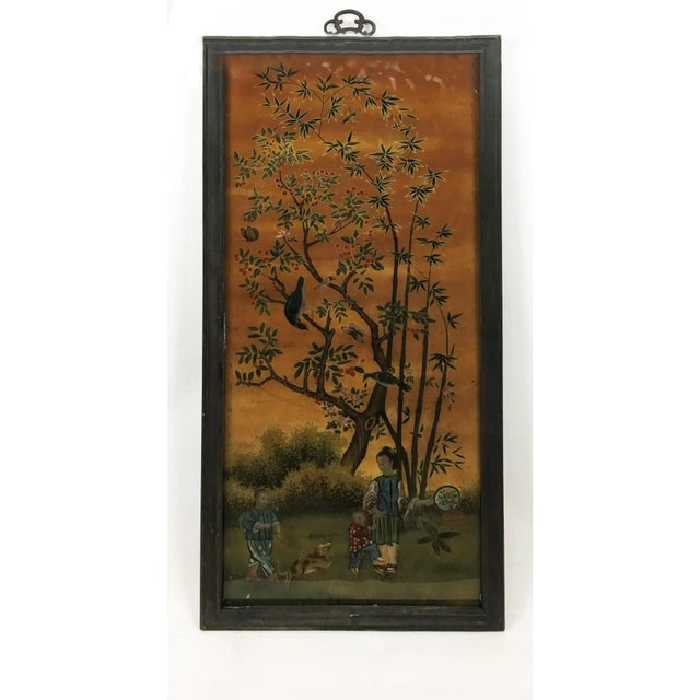Late 19th Century Late 19 Century Chinese Reverse Painting Panel For Sale - Image 5 of 5