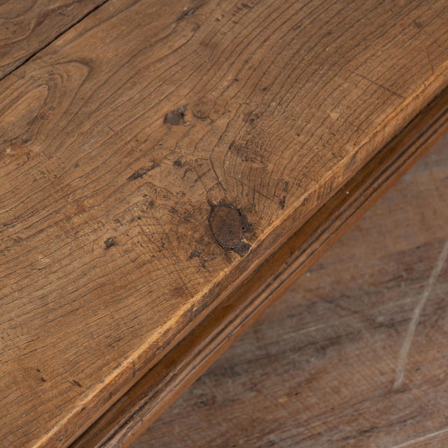 Late 19th Century Rustic French Oak Coffee Table With Two Drawers For Sale - Image 6 of 12