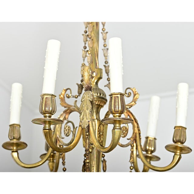 French 19th Century Gilt Bronze Chandelier For Sale - Image 10 of 16
