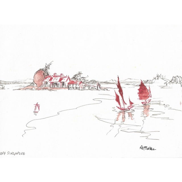 Drawing by English artist Ivy Attwell (1895-1985). Attwell traveled extensively all over the world and recorded her...