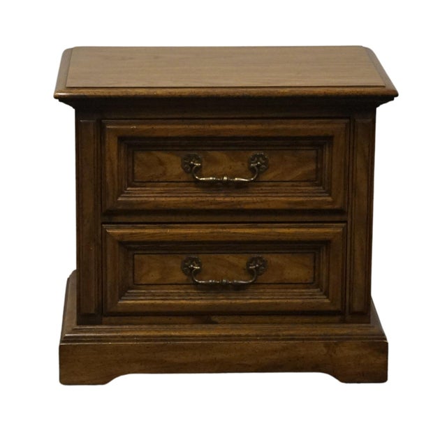 Mediterranean Dixie Furniture Solid Pecan Spanish Mediterranean Style 26" Two Drawer Nightstand 500-621 For Sale - Image 3 of 12