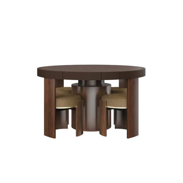 Wood Wellesly Game Table and Chairs by Wood Tailors Club, Set of 5 For Sale - Image 7 of 14