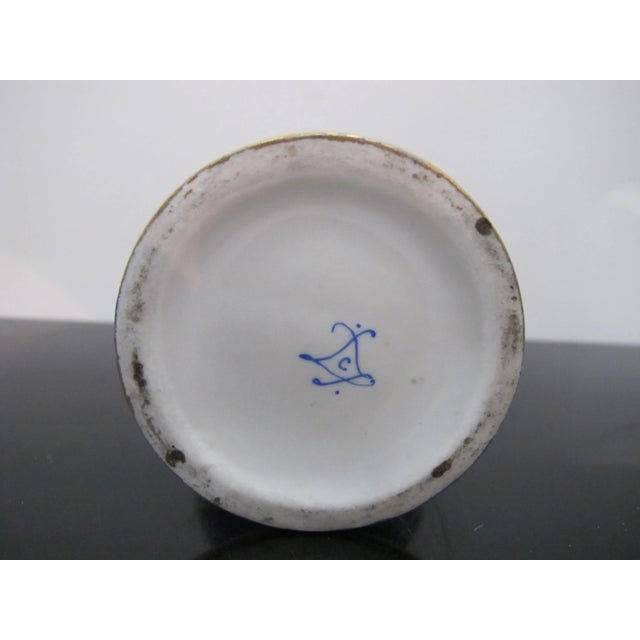 Sevres French Hand Painted Floral Porcelain Gilt Cobalt Blue Perfume Burner For Sale - Image 10 of 10