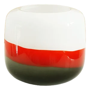 White, Red and Grey Murano Glass Vase attributed to Salviati, 1960s