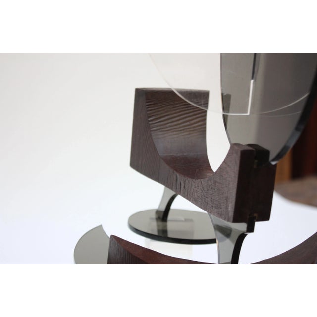 Mid-Century Modern Vintage Acrylic and Teak Abstract Cat Sculpture by Robert D. Harvey For Sale - Image 3 of 13