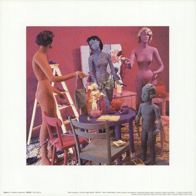 Artist: Yayoi Kusama Title: Driving Image (Detail) Year: 2001 Signed: No Medium: Offset Lithograph Paper Size: 12 x 12...