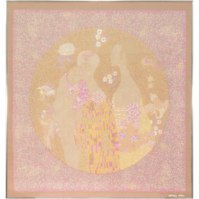Abstract Framed Vintage Gustav Klimt Inspired Silk Scarf by Bottega Veneta For Sale - Image 3 of 8