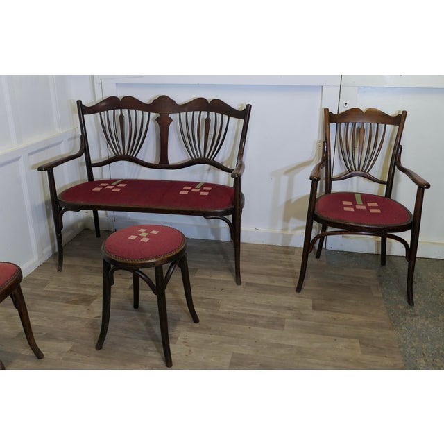 Bentwood Salon Suite from Baumann, 1920s, Set of 5 For Sale - Image 6 of 10