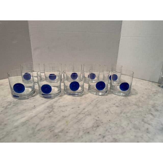 Contemporary Set of Eleven Lowball Glasses With Applied Fish Medallions For Sale - Image 3 of 5