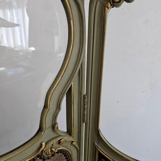 1960s French 3 Panel Folding Screen, 1960s For Sale - Image 5 of 10