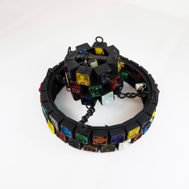 1970s Hand Blown Glass Chandelier by Feders For Sale - Image 6 of 9