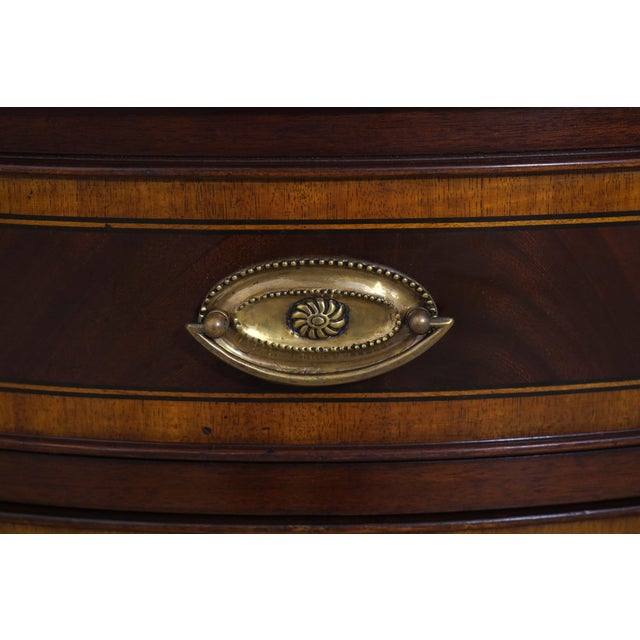 1990s Marble Top Mahogany Cabinet Door Nightstands, A Pair For Sale - Image 11 of 17