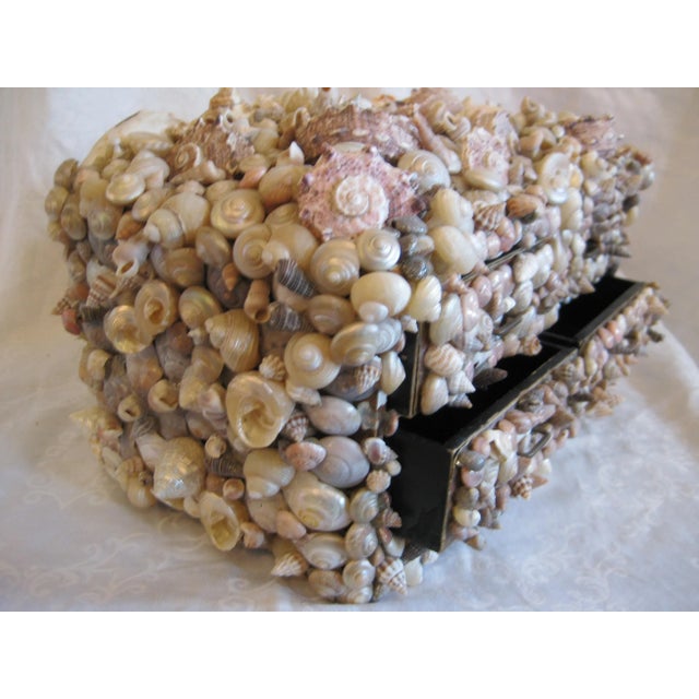 Vintage Seashell Encrusted Jewelry Box For Sale - Image 4 of 8