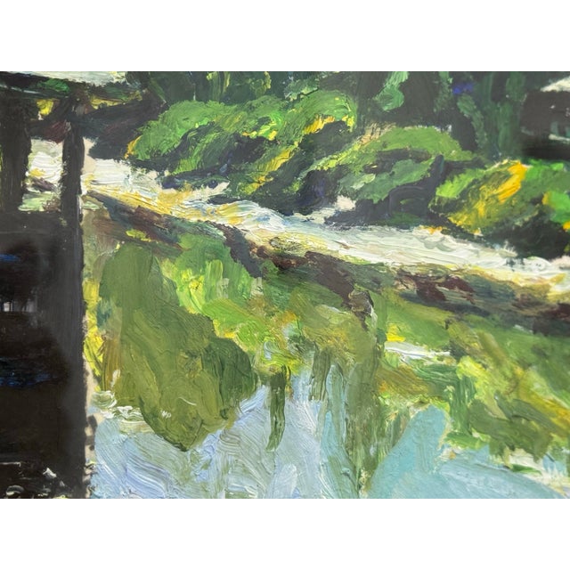 Original Oil Painting of Riverbend, Framed & Signed by Artist C. Z. For Sale - Image 9 of 12