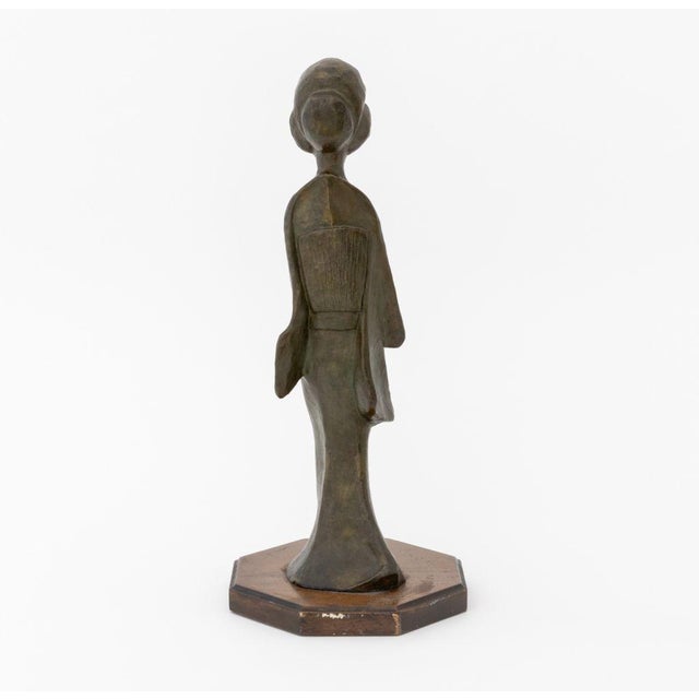 1960s Tanya Poust Standing Geisha Patinated Bronze, 1964 For Sale - Image 5 of 8