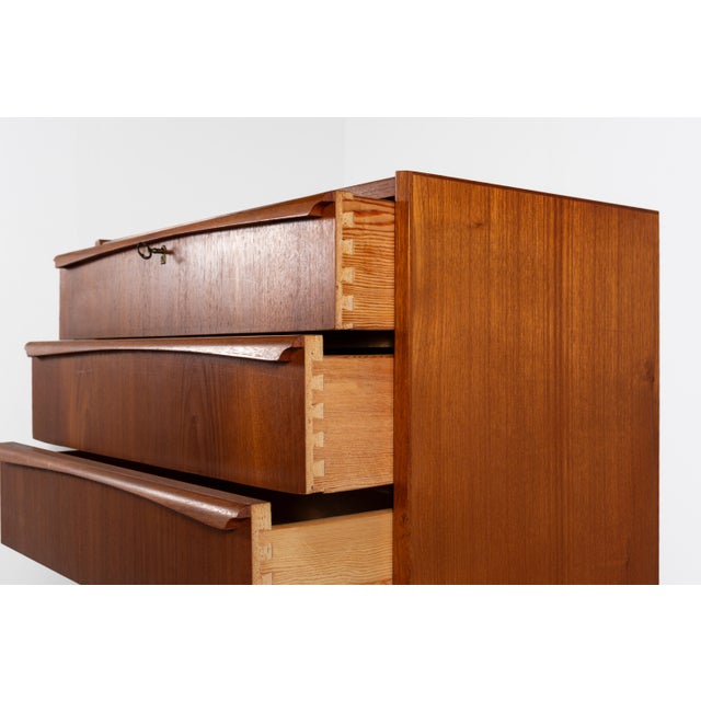 Vintage Danish Teak Tallboy Chest of Drawers, 1960s For Sale - Image 11 of 13