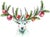 Shabby Chic Reindeer With Ornaments Beige Linen Pillow For Sale - Image 3 of 3