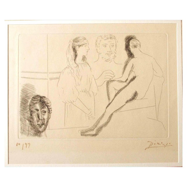 Pablo Picasso, Sculpteur devant sa Sculpture, Etching, 1927 For Sale