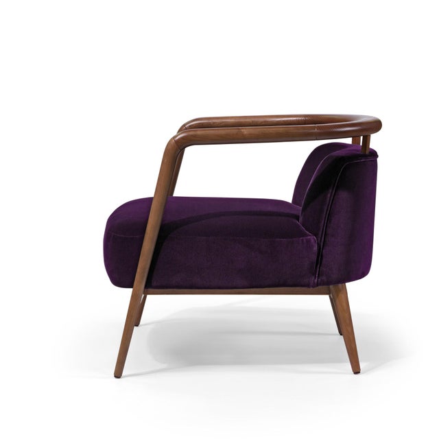 Not Yet Made - Made To Order Essex Purple Velvet Armchair by Javier Gomez For Sale - Image 5 of 7