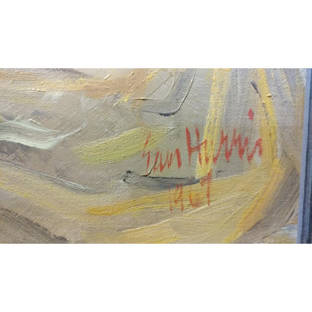 Woman Holding a Cigarette Original 1967 Oil Painting by Sam Harris For Sale - Image 9 of 10