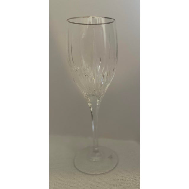 Vintage 1980’s Mikasa Arctic Lights Crystal Water Goblets Set of Six For Sale - Image 9 of 9