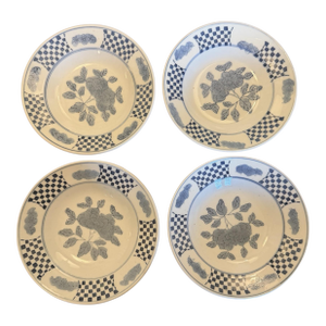 Set of Blue-and-White Patterned Porcelain Side Dishes or Bowls