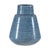 Artisan Blue-Glazed Ceramic Vase with Ribbed Surface and Tapering Form For Sale - Image 14 of 18