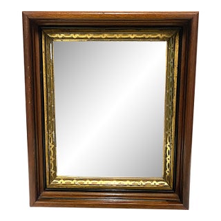 English Wood and Gold Giltwood Framed Wall Mirror For Sale