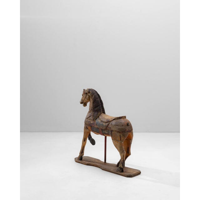 French Provincial 1920s French Hand-Carved Wooden Carousel Horse For Sale - Image 3 of 18