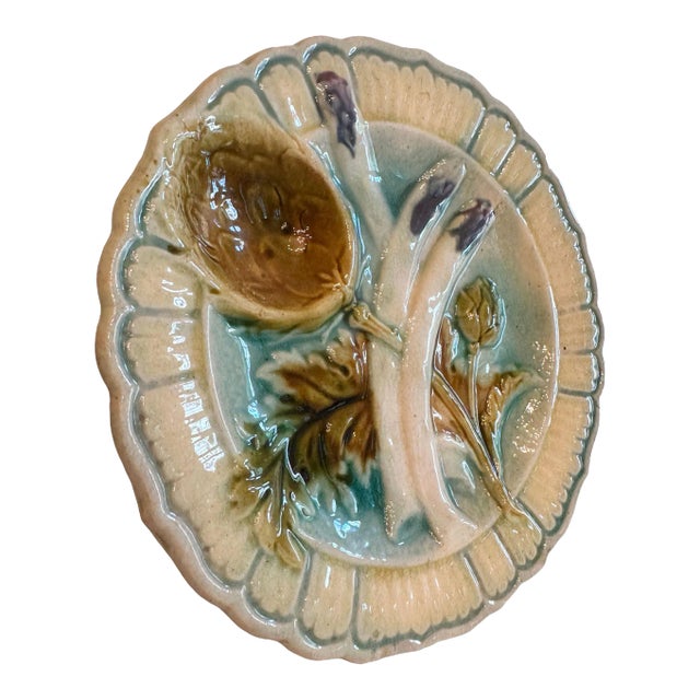 Antique French Asparagus Plate For Sale