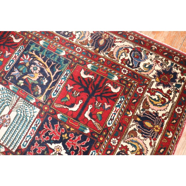 Mid 20th Century Vintage Zabihi Collection Persian Bakhtiari Square Rug - 6'6" x 6'11" For Sale - Image 5 of 9