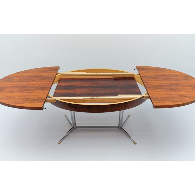 Brown Scandinavian Rosewood Folding Dining Table, 1960s For Sale - Image 8 of 18