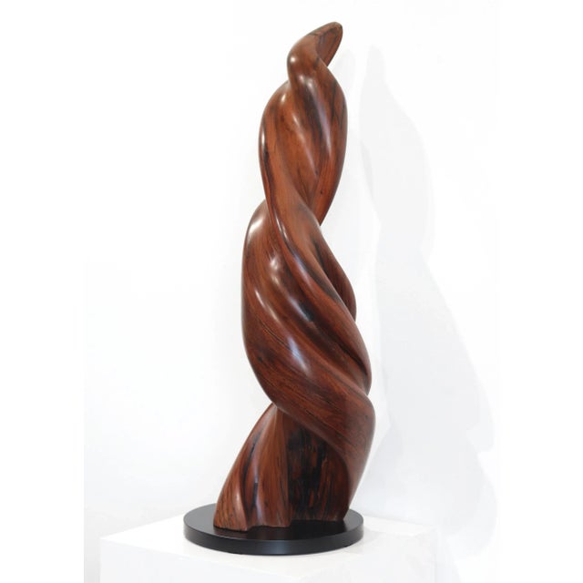 Brown Redwood Sculpture "Twist of Fate" Original Artwork by Joe Garnero For Sale - Image 8 of 12