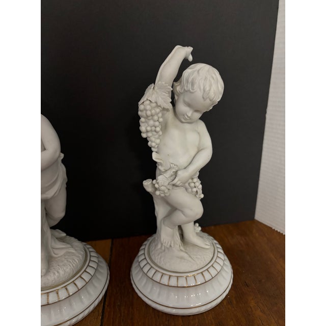 Italian Pair of Capodimonte Italian Bisque Porcelain Cherub Figurines For Sale - Image 3 of 5