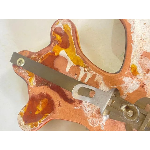 Green Cross Wall Decoration in Yellow and Green Ceramic, 20th Century For Sale - Image 8 of 10