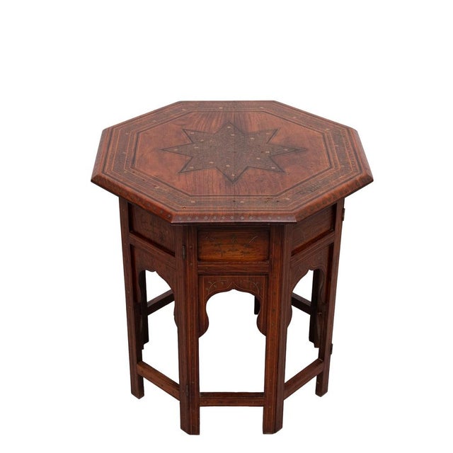 Anglo Indian Hoshiarpur Brass Inlaid Hardwood Coffee Table, 1900s For Sale - Image 10 of 10