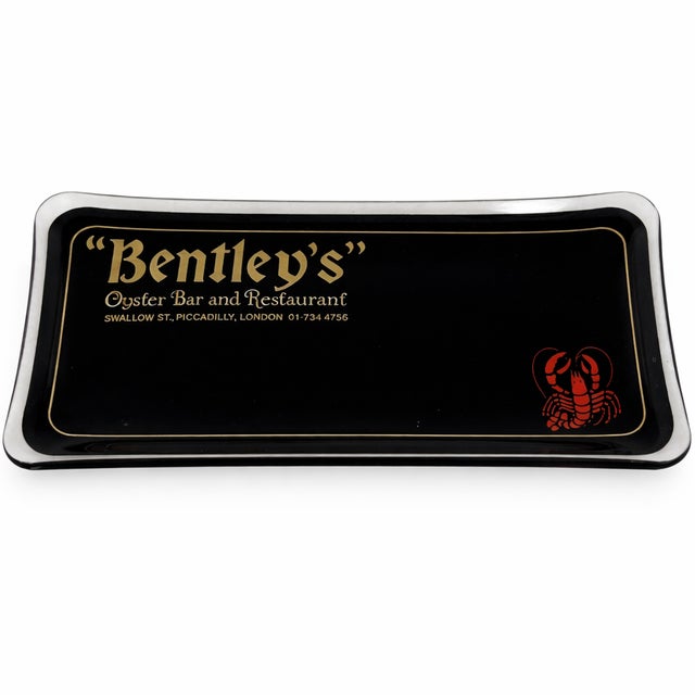 Vintage Bentley’s Oyster Bar & Restaurant London Glass Ashtray Catchall Dish For Sale - Image 9 of 10