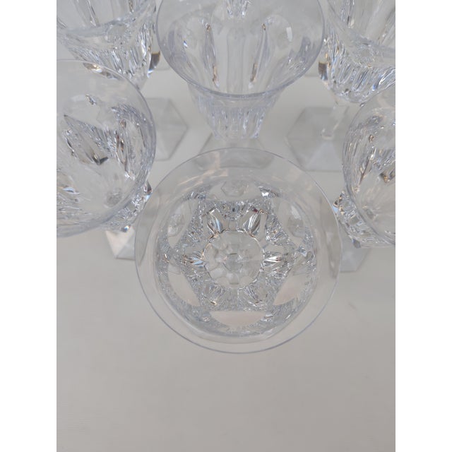 Glass Large Baccarat Crystal Glasses in Malmaison Pattern, 1970s, Set of 9 For Sale - Image 7 of 8