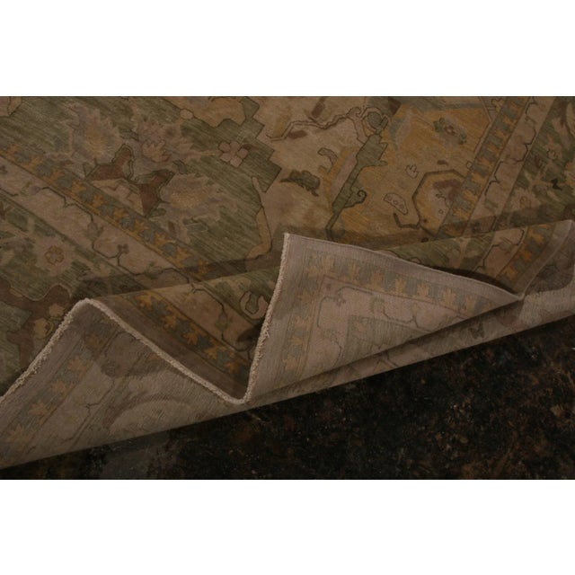 Cream Classic Style Rug in Cream, Pastel Green and Gold Floral Pattern by Rug & Kilim For Sale - Image 8 of 8