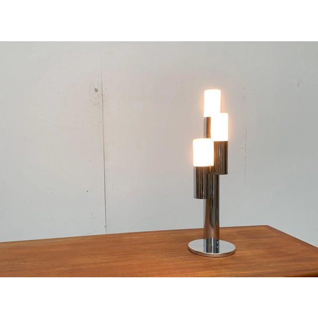 Vintage Space Age Chrome and Glass Table Lamp For Sale - Image 3 of 18