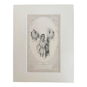 Antique Men's Print from "Collegian Custom Clothes" Catalog 1921, in 14x18 Mat