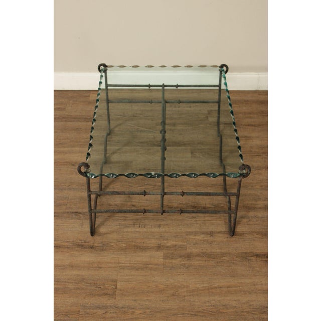 Modernist Glass Top Wrought Iron Coffee Table For Sale - Image 15 of 17
